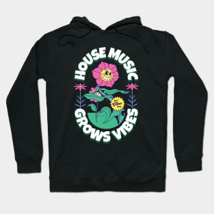 HOUSE MUSIC - Grows Vibes (White/green/pink) Hoodie